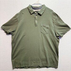 Tahari Men's Classic Polo Olive Green Short Sleeve Collar One Pocket Size XXL